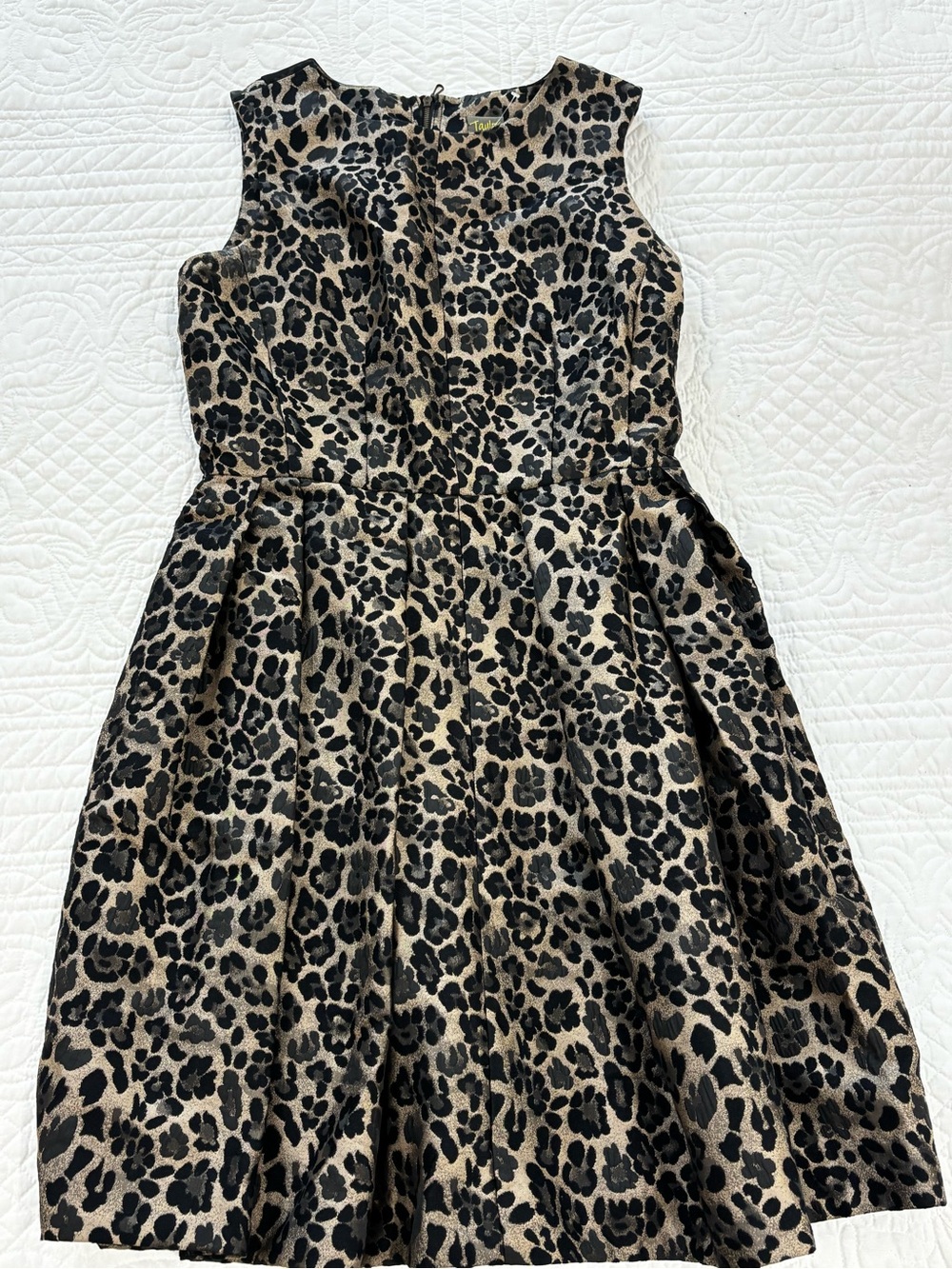 Taylor Leopard Print Fit & Flare Dress - Black and Tan
